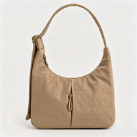 Sac à main pour femme en polyester tendance avec deux sangles antivol ouvertes, logo personnalisé, sac de plage, sac de shopping