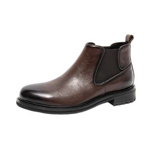 Bottes Chelsea montantes pour hommes, style mode, en cuir véritable fait main, respirantes, classiques et officielles - Product Image 1