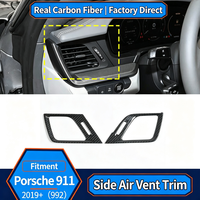Cadre de décoration de sortie d'air latérale en fibre de carbone véritable, gauche et droite, pour Porsche 911 992, modification intérieure de voiture