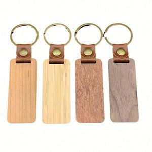 Luxury DIY Blank Wood Keychain Wholesale Key <b>Ring</b> Round& Rectangle Car Keychain Decoration Key Holders - Product Image 1