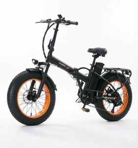 Vélo électrique pliable en aluminium noir avec pneus larges de 20 pouces, 7 vitesses, assistance au pédalage, batterie au lithium 48V 15AH pour la ville et le tout-terrain - Product Image 3