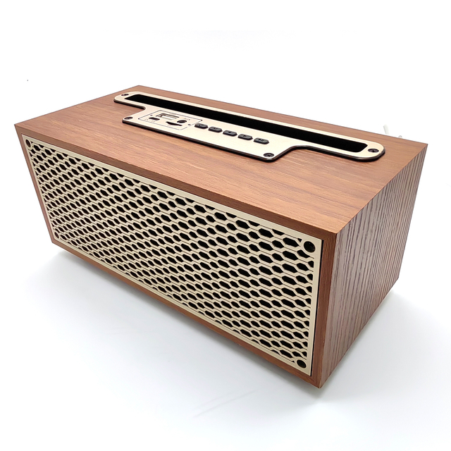 Mini Wooden Super Bass Stereo HIFI Stereo Wireless BT Speaker FM Radio Support TF/USB/AUX Professinal Stander Holder Speakers