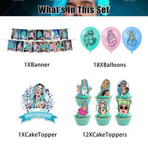 Decoraciones para Fiesta de Cumpleaños con Temática de <span class=keywords><strong>Karol</strong></span> <span class=keywords><strong>G</strong></span>, Set de Fiesta para Niños con Pancarta de Feliz Cumpleaños, Adornos para Cupcakes, Globos para Fans - Product Image 2