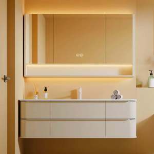 Mueble de Baño Minimalista Moderno, Muebles de Baño Personalizados, Lavabo Minimalista, Tocador, Espejo de Maquillaje - Product Image 4