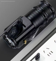 Senter LED Taktis Tahan Air IP65 dari Paduan Aluminium 1000 Lumens 1000M+ Spot Beam Isi Ulang Mini Fokus Dapat Disesuaikan Tipe C