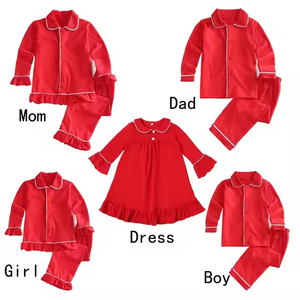 طقم بيجامات من القطن الأبيض لعيد الميلاد مطابقة للأخ برسمات أحادية اللون بيجامات للأطفال الصغار والبنات بيجامات للكريسماس ملابس نوم - Product Image 5