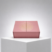 Boîte rigide personnalisée de luxe en carton gris recyclable, imprimée, rose, carrée, estampillée à chaud, pour parfum, vin, bougie parfumée, cadeau