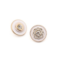 Emas Bulat Bunga 17.5Mm Shank Kristal Plastik Electroplating Menetes Tombol Minyak