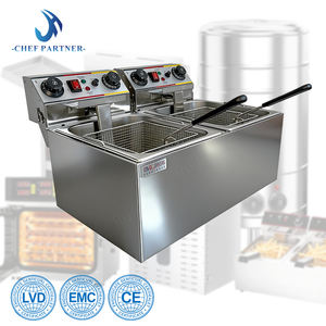 <span class=keywords><strong>Freidora</strong></span> Eléctrica de Doble Tanque con Temporizador, de Acero Inoxidable 304, con Certificación CE, RoHS y FCC, <span class=keywords><strong>para</strong></span> Uso Comercial en Restaurantes - Product Image 2