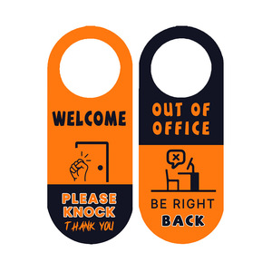 Pvc Office English Sign Please Enter Or Not Here Door Handle Sign Water Resistant Double Sided Tag 6cm Hole Spacing - Product Image 2