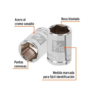 Boîte de 6 douilles à 6 points de 9/16 po, entraînement 3/8 po, TRUPER - Product Image 2