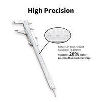 Calibre à pied de Rey Dasqua en acier inoxydable, vente flash, 0-150 mm, graduation 0,02, garantie 2 ans, calibrador vernier