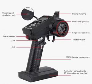 Sistema de Radio Hotrc CT-6A de 6 Canales y 2.4GHz, Transmisor con Control Remoto y Receptor F-06A/F-04A de 6 Canales para Autos, Barcos y Tanques RC - Product Image 5