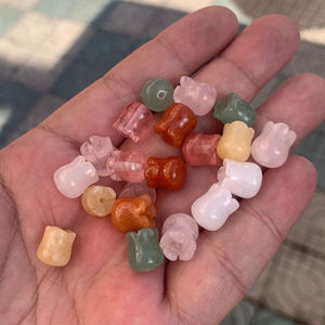 Assortiment de fleurs de muguet Perles au chalumeau faites à la main Perles de sculpture en jade pour bijoux à bricoler soi-même Bracelet Collier Boucle d'oreille Artisanat - Product Image 3