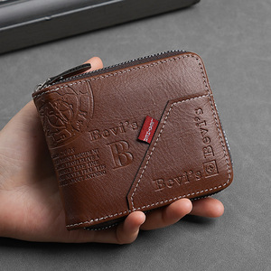 <span class=keywords><strong>Portefeuille</strong></span> <span class=keywords><strong>Homme</strong></span> Tendance à Fermeture Éclair, Porte-Monnaie Court Grande Capacité, Multi-emplacements pour Cartes, Chaîne Intégrée, <span class=keywords><strong>Portefeuille</strong></span> <span class=keywords><strong>Homme</strong></span> à Trois Volets - Product Image 1