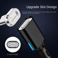 Kabel Earphone tipe C, LED Super stabil magnetik 3 dalam 1 pengisian cepat kabel 3A paduan aluminium PVC QC3.0