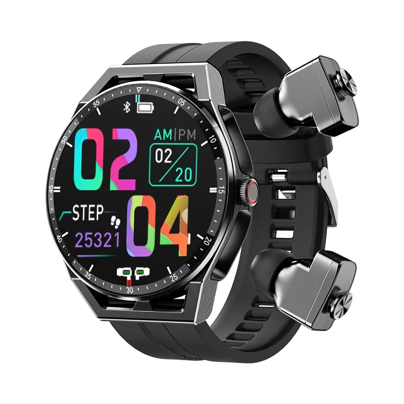 Prezzo di fabbrica 2022 ultimo smart watch 2 in 1 con supporto per auricolari BT TWS auricolari Smart watch aggiornato auricolare Smart watch