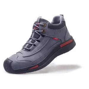 2024 nouveau design mode chaussures de sécurité en cuir microfibre noir avec chaussures de sécurité à bout en acier pour la Construction