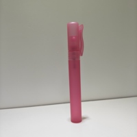 Flacon pulvérisateur rose givré de 15 ml en forme de stylo avec clip, atomiseur portable rechargeable pour parfum, alcool, liquide, emballage de voyage