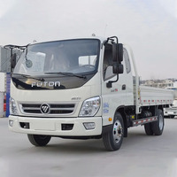 Camions à plat Fonton Aoling à faible coût 4X2 2.5T 146HP 180mm cadre droit 700 arrière double pneus Transport camions de fret légers