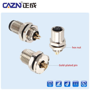 موصل M5 بـ 3 أو 4 سنون، مقاوم للماء، كابل دائري بلاستيكي، قابس ذكر وأنثى للحام - Product Image 3