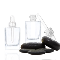 Flacons cosmétiques compte-gouttes transparents pour les yeux, en verre plat classique, 30 ml, 50 ml, 100 ml, diffuseur de roseaux noir