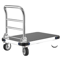Carretilla de Plataforma Plegable de Acero Personalizada con Recubrimiento en Polvo, Resistente, con Frenos y Capacidad de Carga de 500-1500 kg