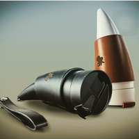 Haute qualité en acier inoxydable corne de chèvre Thermos tasse en cuir PU couvercle porte-gobelet extérieur café bière métal blindé peint Animal