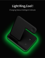 Cargador Inalámbrico Portátil PD de 15W, Estación de Carga Multifunción 3 en 1, Soporte Rápido de Mesa y Soporte para Teléfono Celular