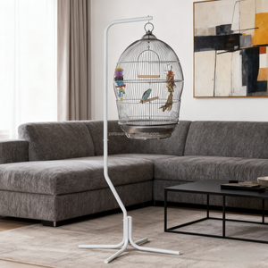 Vòng Vàng & Bạc Lồng Cho Nhỏ Và Vừa Chim Với Perch Phụ Kiện Thoáng Khí Sắt & Nhựa Kéo Khay - Product Image 6