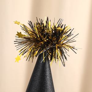 Decorazioni per feste di capodanno disponibili all'ingrosso cappello a cilindro di carta con nappine abbronzante nero di fascia alta con Design creativo - Product Image 6