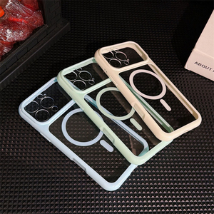 Coque de téléphone magnétique en acrylique anti-chute, motif ciel étoilé, cadre couleur bonbon, simple, pour iPhone 18 Pro Max 17 16 15 14 Plus - Product Image 2
