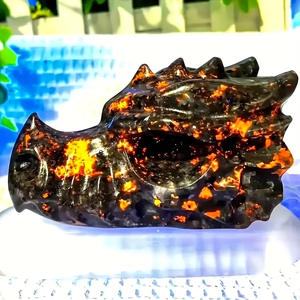 Venta al por Mayor de Calaveras de Dragón Yooperlite Talladas en Cristal con Luz UV, Pulimentadas y de Alta Calidad, para Feng Shui - Product Image 4