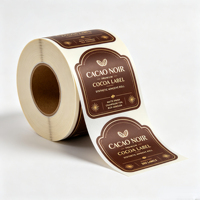 Étiquette personnalisée Cacao Noir, autocollant imperméable pour emballage de confiserie au chocolat de qualité supérieure