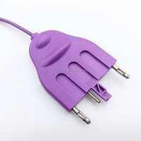 Kompatibel dengan Kabel Koneksi Pegangan 3-inti Pensil Elektrosurgikal Bedah Frekuensi Tinggi Ganda Sekali Pakai Asli berwarna ungu.