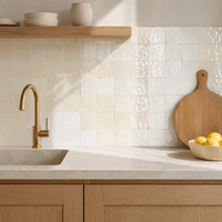 Carrelage mural artisanal en céramique Zellige brillant de qualité supérieure pour cuisine, salle de bain, hôtel et projets d'aménagement intérieur