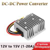 Convertisseur DC-DC Boost 12V vers 15V 20A Étanche à Coque en Aluminium pour Communications Automobiles, Développement Personnalisé, Prix Usine