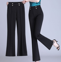 Pantalon évasé taille haute extensible pour femme, nouvelle collection été, coupe ajustée, polyvalent, style décontracté