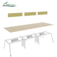 Bureau d'ordinateur moderne à 6 places avec structure en fer de haute qualité et design modulaire pour poste de travail de bureau