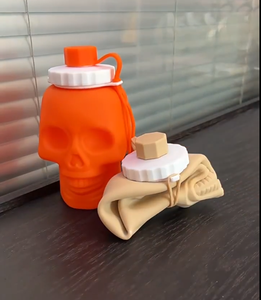 Eco-Friendly Silicone & Plastic Sports Water Bottle with Lid and Rope for Outdoor Sports and Halloween-Adult Use - Product Image 3