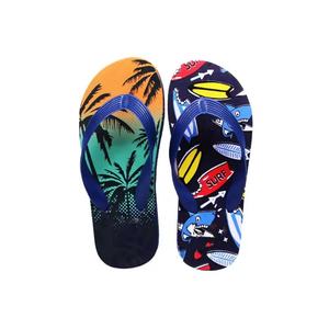 Custom Cartoon Shark Print Children Flip Flops Boys <b>Summer</b> Beach Sandals Non Slip PE Sole Wholesale OEM Manufacturer Direct - Product Image 1