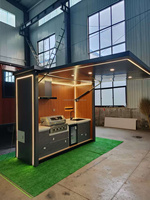 Cuisine extérieure préfabriquée robuste, personnalisable et entièrement équipée pour les parcs de vacances et les services de barbecue en plein air