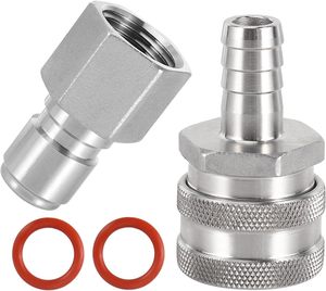 Acier inoxydable 304 Homebrew Bière Déconnexion Rapide Set Ball Lock <span class=keywords><strong>Style</strong></span> Fitting 1/2 "Barb et 1/2" NPT Connecteur Rapide Home Brewing - Product Image 1