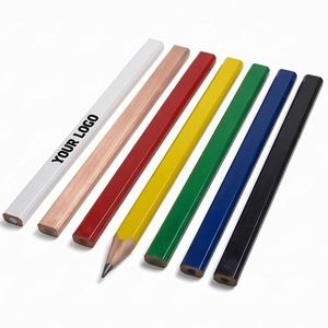 Lápices de Carpintero con Logotipo Personalizado al por Mayor, 7 Pulgadas, Planos, Octagonales, Negros, Resistentes, Regalo Promocional, Lápices para Trabajos de Madera y Construcción - Product Image 1