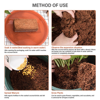 Bloc de tourbe de coco naturel pour les plantes
