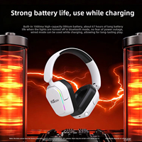 Casque de jeu HJSDZHI HJ003 2.4G avec haut-parleur de 40 mm, son surround virtuel 7.1, micro anti-bruit et éclairage RGB pour PC et e-sport
