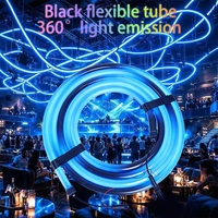 Bande Néon Flexible Circulaire en Silicone Noir D22mm, 5M/Rouleau, 240 LED/M, Adressable Individuellement TTL SPI, Certifiée FCC CE ROHS, Vente en Gros Usine