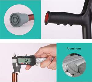 Stampella per gomito regolabile per adulti con articolazione in metallo e <span class=keywords><strong>punta</strong></span> in gomma più larga, leggera, per supporto del braccio in caso di infortuni alla gamba - Product Image 5