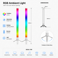 Lámpara de Pie LED RGBIC con Sincronización Musical, Control por Aplicación/WiFi/USB, Cambio de Color DIY para Retroiluminación de PC Gaming