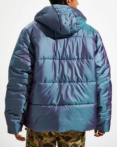 Logotipo <span class=keywords><strong>de</strong></span> ropa personalizado Moda para <span class=keywords><strong>hombre</strong></span> Iridiscente Puffer <span class=keywords><strong>Parka</strong></span> Invierno Abajo Chaquetas <span class=keywords><strong>Abrigos</strong></span> - Product Image 3